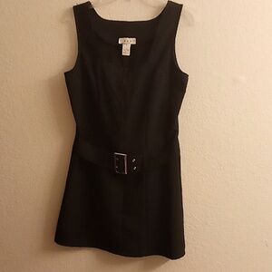 NEW r-wear Made U.S.A. Sleeveless Square Neck Drop Waist Sz 9 Black Dress B10